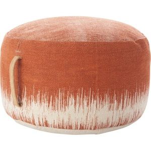 Mina Victory Lifestyles-stonewash-indoor-drum-pouf-w/-handle-clay ombré 20x20x12
